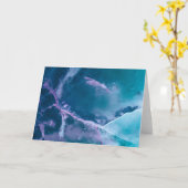 Türkis Abstrakt Ice Kunst, Dichtung und Musik Karte (Gelbe Blume)
