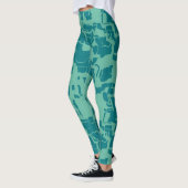 Türkis abstrakt leggings (Links)