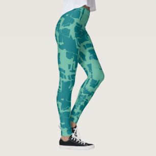 Türkis abstrakt leggings