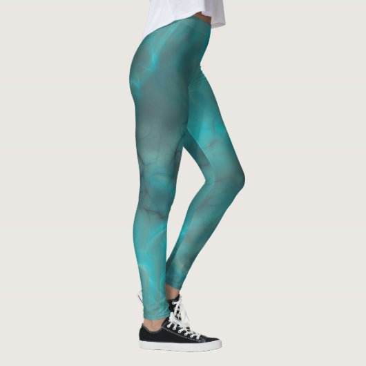 Türkis Abstrakt Leggings (Rechts)