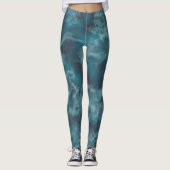 Türkis Abstrakt Leggings (Vorderseite)