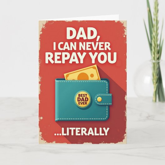 Türkis Accessoire Papa Karte (Vorderseite)