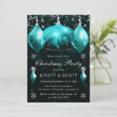 Türkis Agate Baubles Weihnachtsessen Party Einladung (Stehend Vorderseite)