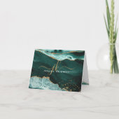 Türkis Agate Geode Gold Glitzer Monogram Script (Vorderseite)