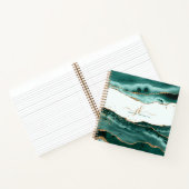 Türkis Agate Gold Glitzer Script Monogram Notizblock (Innenseite)