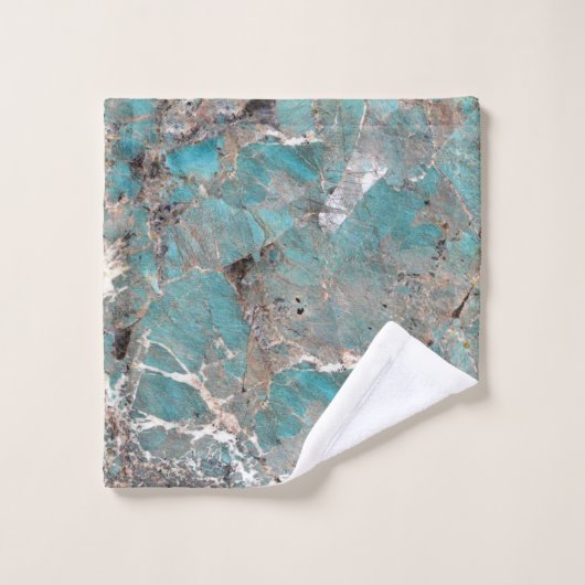Türkis Amazonit Badhandtuch Set (Waschlappen)