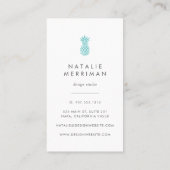 Türkis-Ananas Vertikal Visitenkarte (Rückseite)