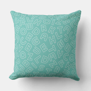 Türkis Aqua Alphabet LetterSehr geehrte Tierkeule Kissen