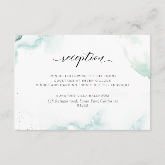 Türkis Aqua Aqua Aqua Empfang Umschließungskarte Begleitkarte (Vorderseite)