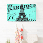 Türkis Aqua aquamarin Scripte Paris Eiffel Tower Banner (Insitu)