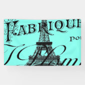 Türkis Aqua aquamarin Scripte Paris Eiffel Tower Banner (Horizontal)