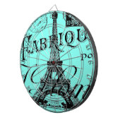 Türkis Aqua aquamarin Scripte Paris Eiffel Tower Dartscheibe (Vorderseite rechts)