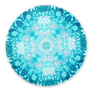 Türkis Aqua Blauer Blumenmuster Keramikknauf