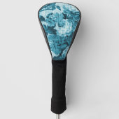 Türkis-Aqua blaues BlumenToile No.4 Golf Headcover (Vorderseite)