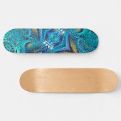 Türkis Aqua Blue Dragon Skin Abstrakt Skateboard (Horizontal)