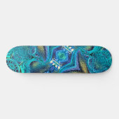 Türkis Aqua Blue Dragon Skin Abstrakt Skateboard (Horizontal)