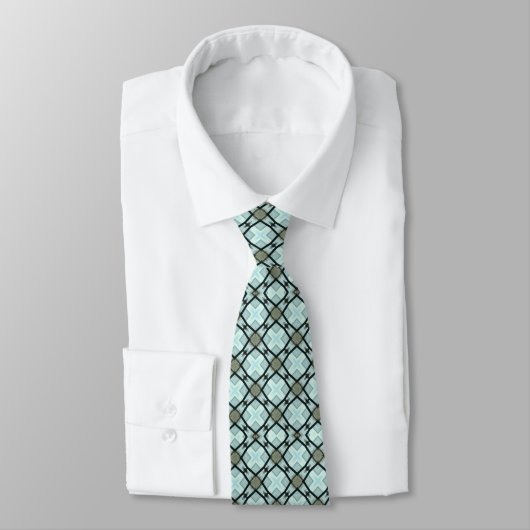 Türkis Aqua Blue Formal Atoll Neck Tie Krawatte (Gebunden)
