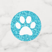 Türkis Aqua Blue Glitzer Paw Drucktisch Konfetti (Klein Vorderseite)