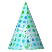 Türkis Aqua Blue Lime Green Punkts Muster Partyhütchen (Rückseite)