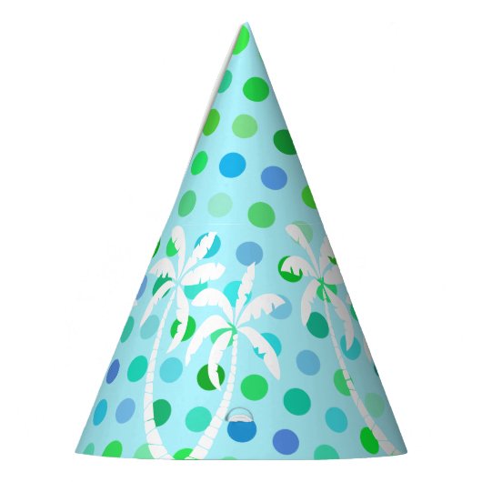 Türkis Aqua Blue Lime Green Punkts Muster Partyhütchen (Links)