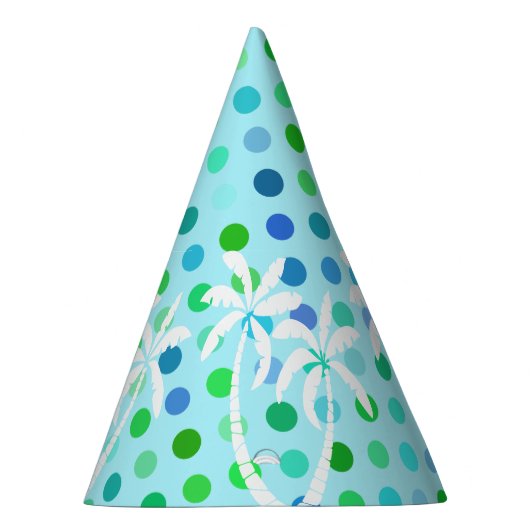 Türkis Aqua Blue Lime Green Punkts Muster Partyhütchen (Rechts)