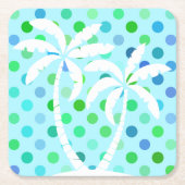 Türkis Aqua Blue Lime Green Punkts Muster Rechteckiger Pappuntersetzer (Vorderseite)