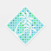 Türkis Aqua Blue Lime Green Punkts Muster Serviette (Ecke)