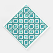 Türkis Aqua Blue Retro Chic Ikat Droptern Muster Serviette (Ecke)