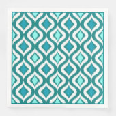 Türkis Aqua Blue Retro Chic Ikat Droptern Muster Serviette (Vorderseite)