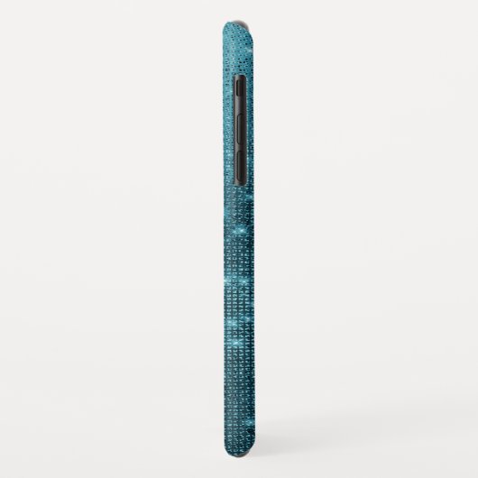Türkis - Aqua Blue Shimmer und glänzendes Muster Case-Mate iPhone Hülle (Hinten/Links)