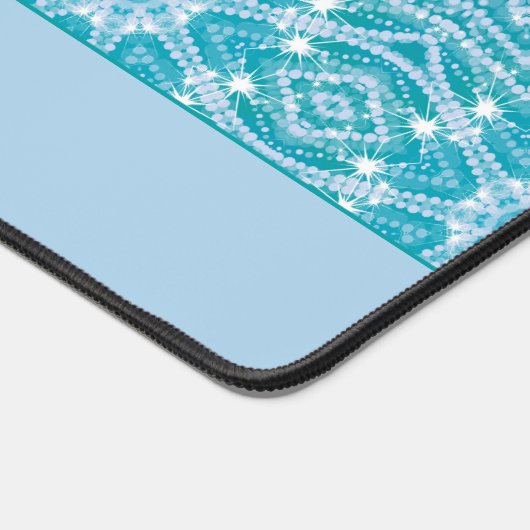 Türkis Aqua Blue Silver Sparkor Schreibtischunterlage (Ecke)
