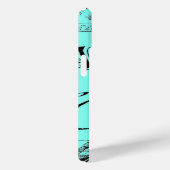 Türkis-Aqua-Blue Skripte Paris Eiffel Tower Case-Mate iPhone Hülle (Rückseite / Rechts)