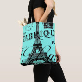 Türkis-Aqua-Blue Skripte Paris Eiffel Tower Tasche (Von Nahem)