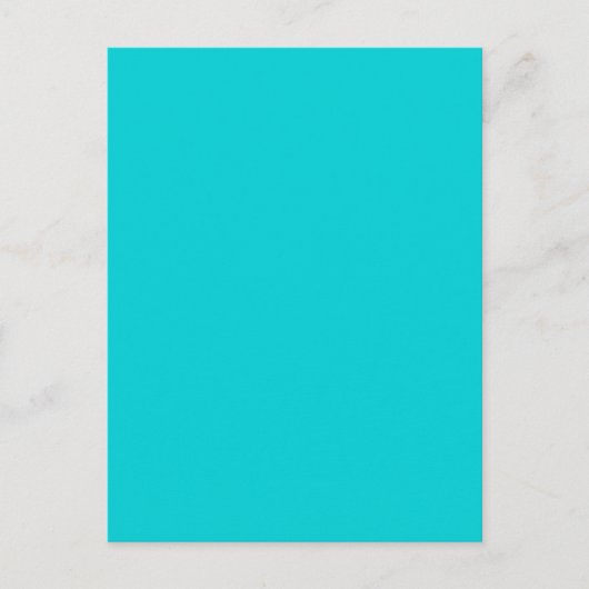 Türkis Aqua Blue Solid Trend Farbe Hintergrund Postkarte (Vorderseite)
