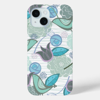 Türkis Aqua Blue Sweet Birds Floral Garden Chic Case-Mate iPhone Hülle