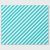 Türkis Aqua Blue Wide Strip Holiday Geschenkpapier (Flach)