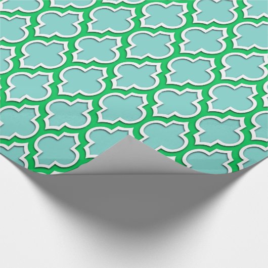 Türkis Aqua Emerald Green Whx XL Marokkaner #4DS Geschenkpapier (Ecke)