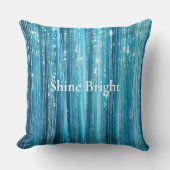 Türkis Aqua Glam Glitzer Kissen (Vorderseite)