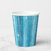 Türkis Aqua Glam Glitzer Pappbecher (Rückseite)