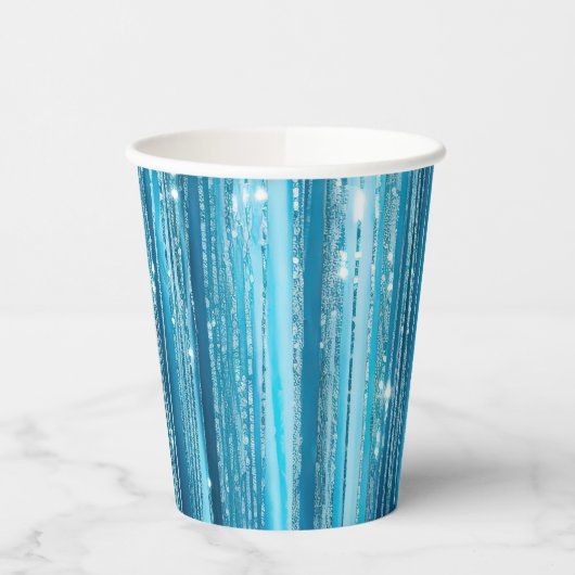 Türkis Aqua Glam Glitzer Pappbecher (Links)