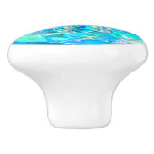 Türkis-Aqua-Glaseffekt-Turbulenz-Muster Keramikknauf (Seitenansicht)