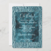 Türkis Aqua Glitzer Zebra Print Einladung (Vorderseite)