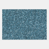 Türkis Aqua Glitzer Zebra Print Geschenkpapier Set (Vorderseite 2)