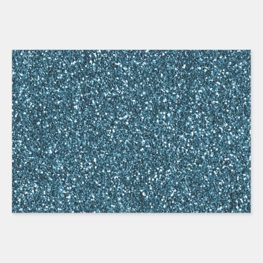 Türkis Aqua Glitzer Zebra Print Geschenkpapier Set (Vorderseite 2)