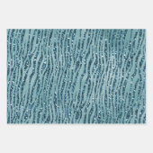 Türkis Aqua Glitzer Zebra Print Geschenkpapier Set (Vorderseite)