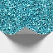 Türkis Aqua Glitzy Sparkle Glitzer Geschenkpapier (Ecke)