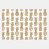 Türkis Aqua Gold Glitzer Tropische Ananas Geschenkpapier Set (Vorderseite 3)