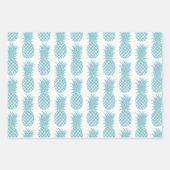 Türkis Aqua Gold Glitzer Tropische Ananas Geschenkpapier Set (Vorderseite 2)