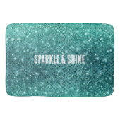 Türkis Aqua Green Sparkle Badematte (Vorderseite)