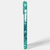 Türkis Aqua Green Sparkle Case-Mate iPhone Hülle (Rückseite / Links)